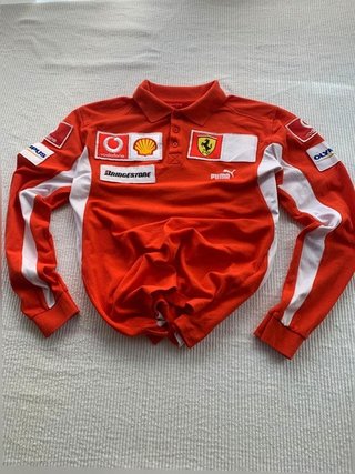 Puma Ferrari F1 red long sleeve polo shirt men...