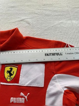 Puma Ferrari F1 red long sleeve polo shirt men...
