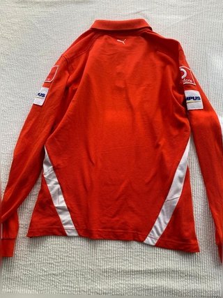 Puma Ferrari F1 red long sleeve polo shirt men...