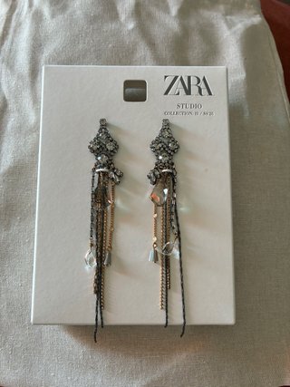 Pendientes largo brillos