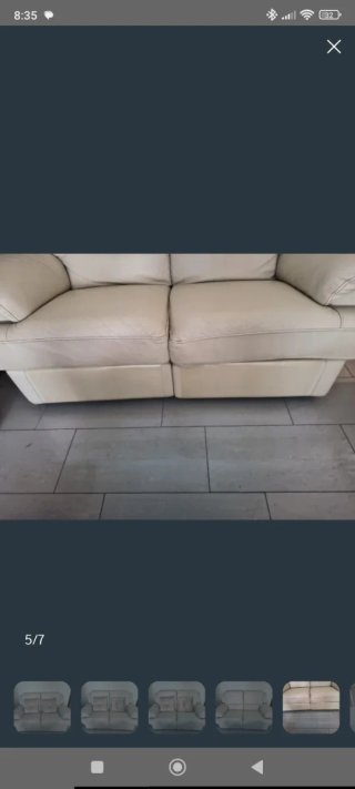 Sofá relax piel 2 plazas beige