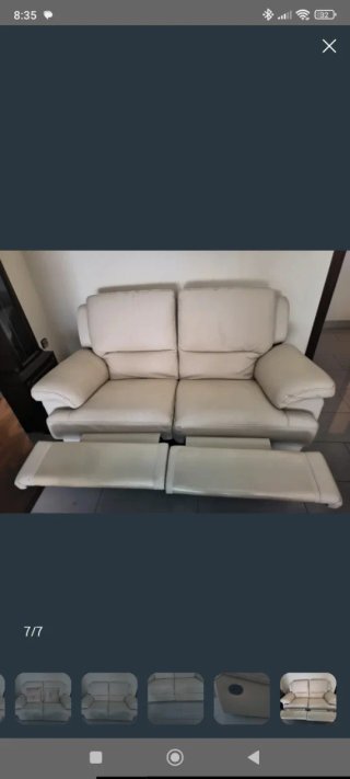 Sofá relax piel 2 plazas beige
