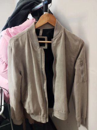 Chaqueta bomber ante hombre beige
