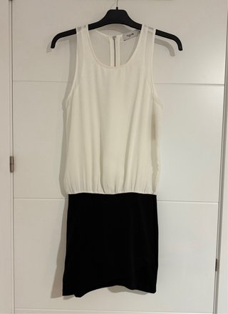Vestido corto fiesta blanco y negro