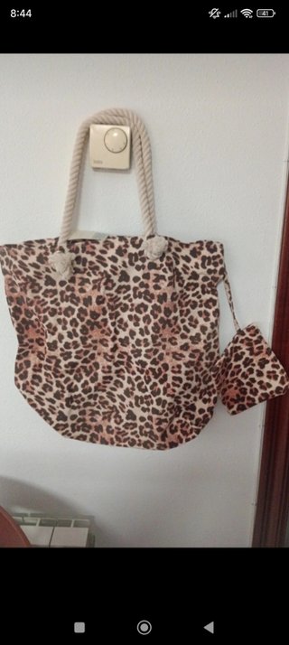 Bolso de playa estampado leopardo