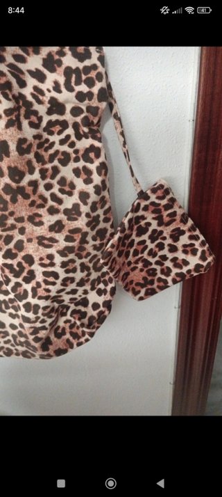 Bolso de playa estampado leopardo