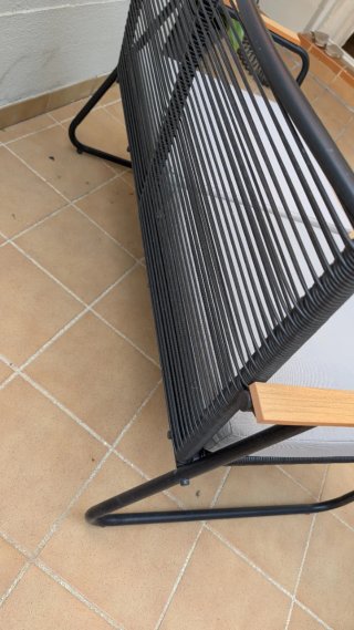 Conjunto de jardín: 2 sillones, sofá y mesa