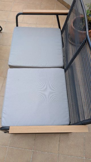 Conjunto de jardín: 2 sillones, sofá y mesa