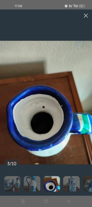 Juego de cerámica azul y blanco