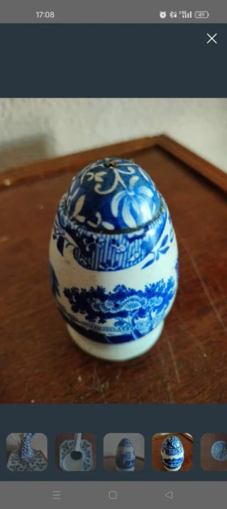 Juego de cerámica azul y blanco