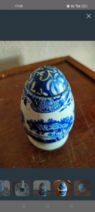 Juego de cerámica azul y blanco