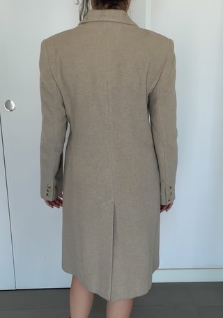 Abrigo lana beige hasta rodilla T 40