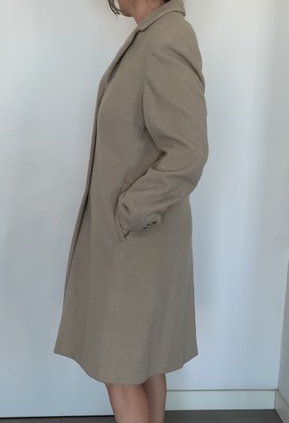 Abrigo lana beige hasta rodilla T 40