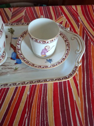 Set vassoio 2 tazze caffè e zuccheriera Vintage T