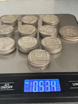 Lote 50 monedas 10 francos franceses + 2 de 20