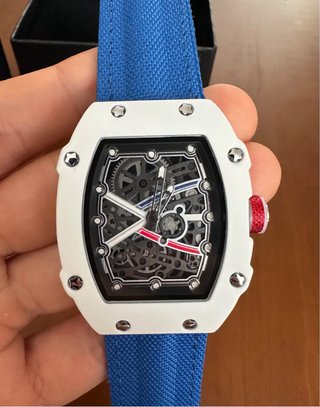 Reloj estilo RM 67-02 Blanco y Azul