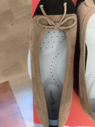 Bailarinas ante tostado con puntera negra