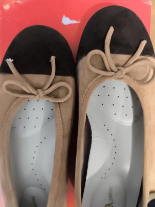 Bailarinas ante tostado con puntera negra