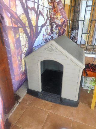 Caseta Perro Grande Resina Beige