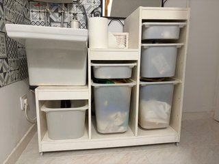 Pila de lavadero blanca + mueble
