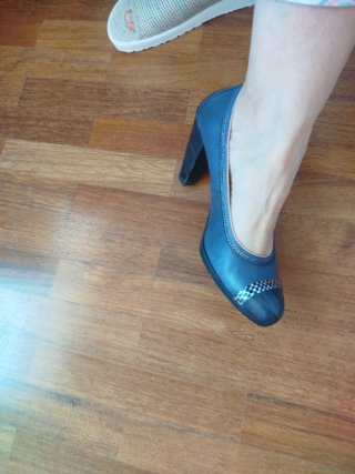 Zapatos de piel azul