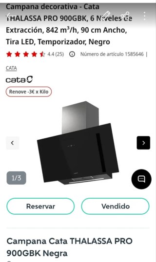 Campana extractora Cata