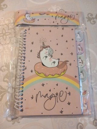Quaderno a spirale con unicorni e arcobaleno