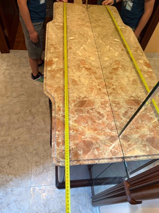 Mueble recibidor y espejo nogal