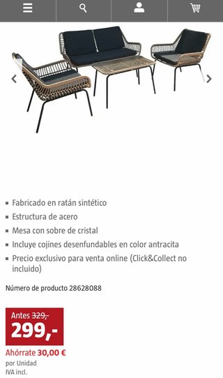 Conjunto Muebles Jardín NUEVOS