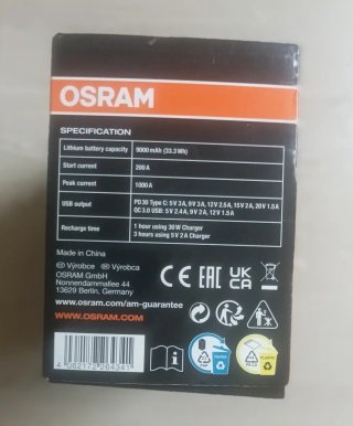Osram, arrancador de coche de litio