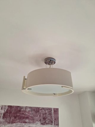 2 Lámparas Salón Blancas Tela