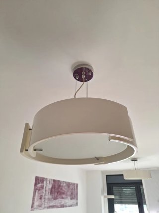2 Lámparas Salón Blancas Tela