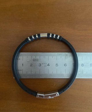 Pulsera Man Code Negra y Plateada
