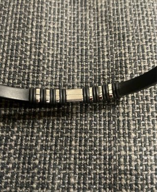 Pulsera Man Code Negra y Plateada