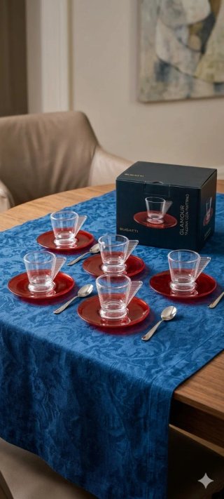 Set 5 tazzine caffè Bugatti con piattino