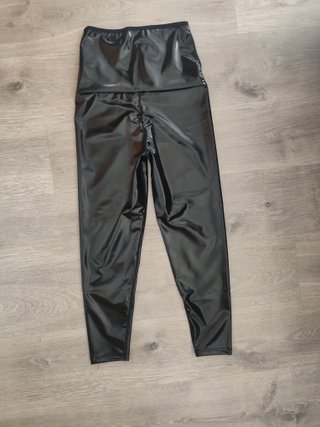Leggings efecto cuero látex mujer