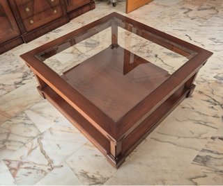 Mesa de centro madera noble 100x100x43