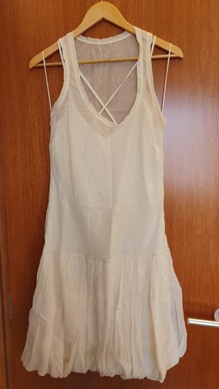 Vestido blanco Mango tirantes cruzados