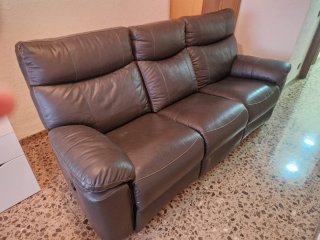 Sofá 3 plazas reclinable piel