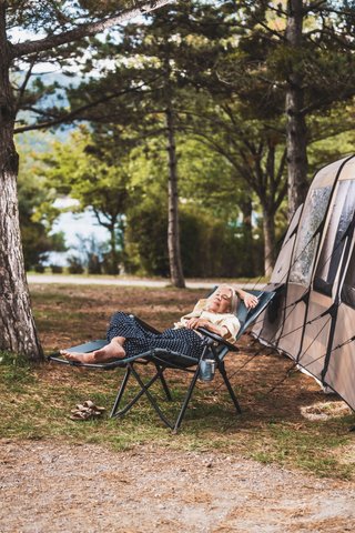 Tumbona de camping relax, plegable y acolchada, con