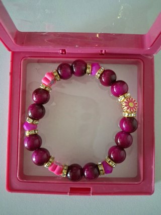 Braccialetto donna/ragazza con fiori in confezione