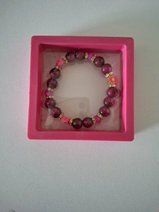 Braccialetto donna/ragazza con fiori in confezione