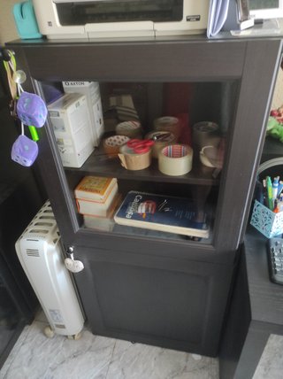 Mueble cristal oficina madera