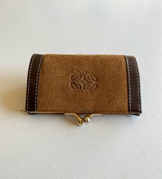 Monedero de ante y piel para mujer