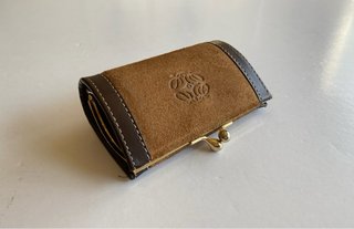 Monedero de ante y piel para mujer
