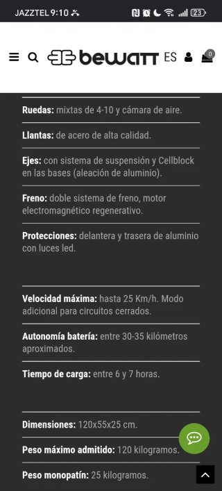 Monopatín Eléctrico Bewatt Mountain Wolf