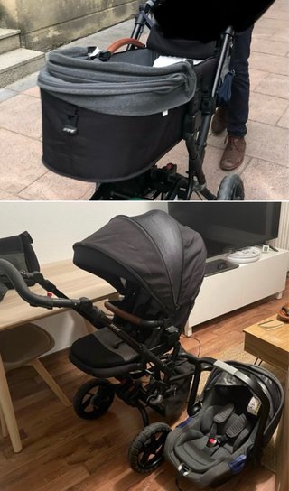 Carrito de bebé con capazo y sillita de coche Jané