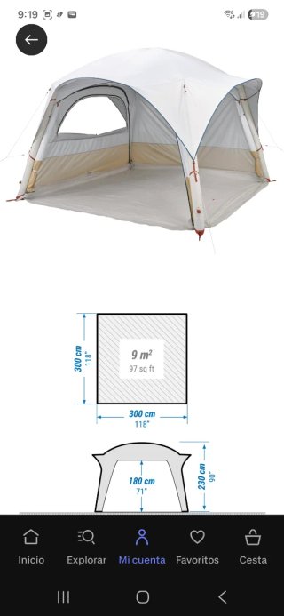 Carpa Hinchable 9m²