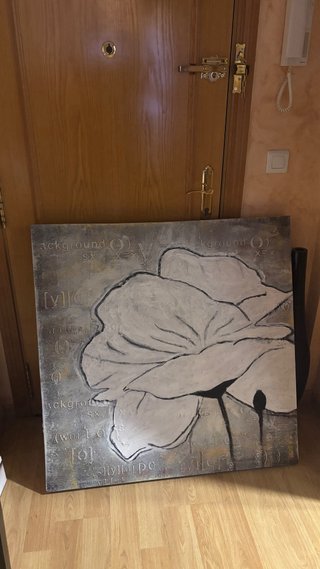6 Quadri Decorativi Fiori Rossi e Grigi