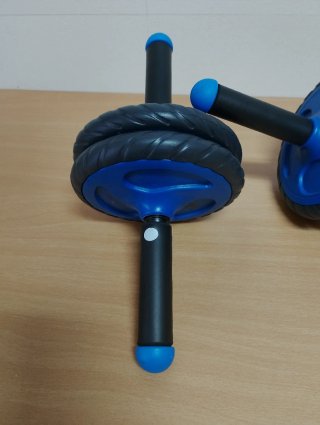 2 Ruedas Abdominales Dobles Azul y Negra